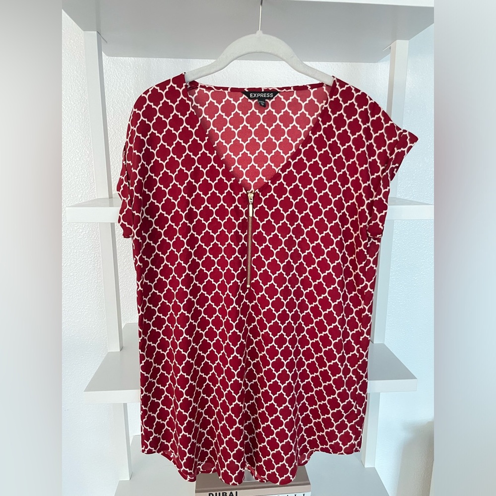 Express Red/White Blouse.